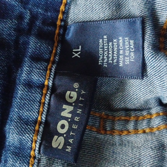 Maternity Overalls XL Blue Jeans Denim Spandex - Picture 4 of 10